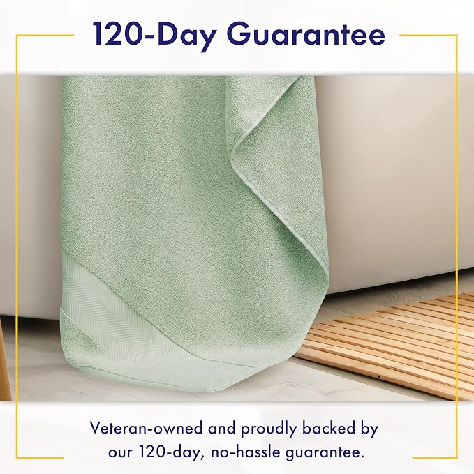 Alusa Home Ultra Soft & Plush Viscose from Bamboo Bath Sheets - 700 GSM Pack of 2 - Extra Large 70x35 in - Super Absorbent & Quick Drying (Eucalyptus Green)