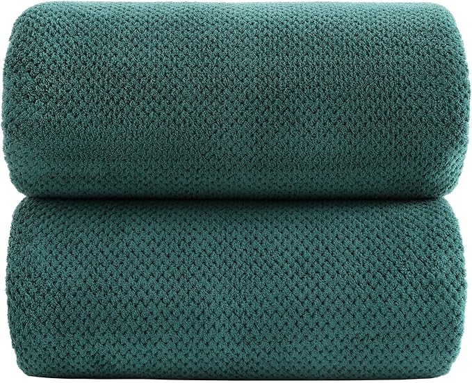 YTYC Towels,39x78 Inch Oversized Bath Sheets Towels for Adults Luxury Bath Towels Extra Large Sets for Bathroom Super Soft Microfiber 80% Polyester(Teal,2 Piece)