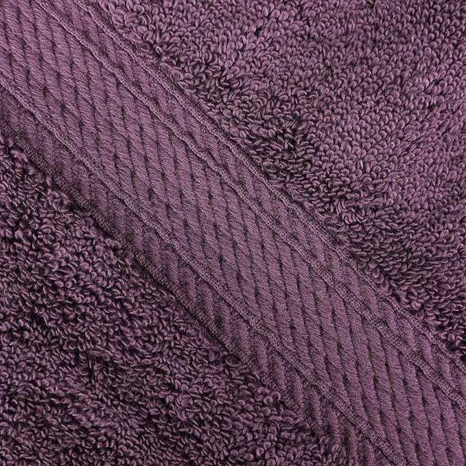 SUPERIOR Egyptian Cotton Ultra Plush & Absorbent, 8 Piece Set, Plum | Quick Dry, Soft Luxury Towel Set, Bath Essentials, Guest Bath, Spa, 2 Bath, 2 Hand, 4 Face Towels, Madeline Towels