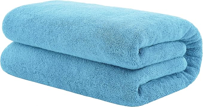100% Cotton Oversized 40x80 Bath Sheet, Turkish Bath Towels for Bathroom Extra Large, Baby Blue Bath Sheet
