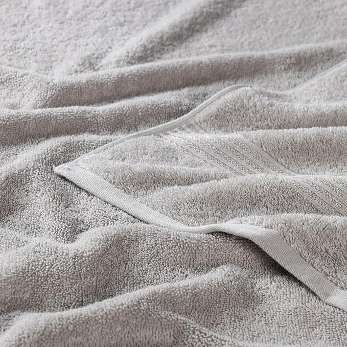 Superior Egyptian Cotton 12-Piece Towel Set, Assorted Towels for Home Bathroom, Guest Bath Decor Essentials, Includes 4 Bath, 4 Hand, 4 Face Towels/Washcloths, Quick Dry, Absorbent - Silver
