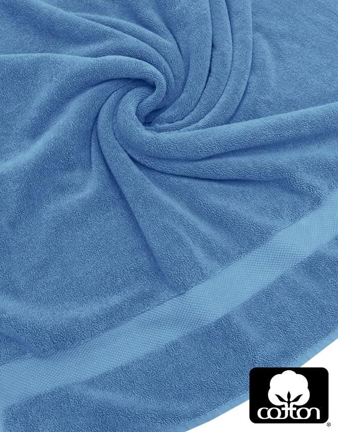COTTON CRAFT Hotel Spa Luxury Bath Sheet - 2 Pack Oversized Extra Large 40 x 80 Towels - Heavyweight 700 GSM Pure 2 Ply Ringspun Cotton - Soft Absorbent Everyday Use Easy Care Bath Towel Set - Blue