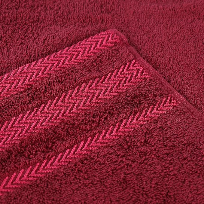 Superior Cotton Bath Sheet Set, Oversized Large Plush Soft Absorbent Body Towel, Shower, Spa, Hotel, Pool, Bath Basics, Home Essentials, Luxury, Fluffy, Quick Dry, Hays Collection, Set of 2, Cranberry