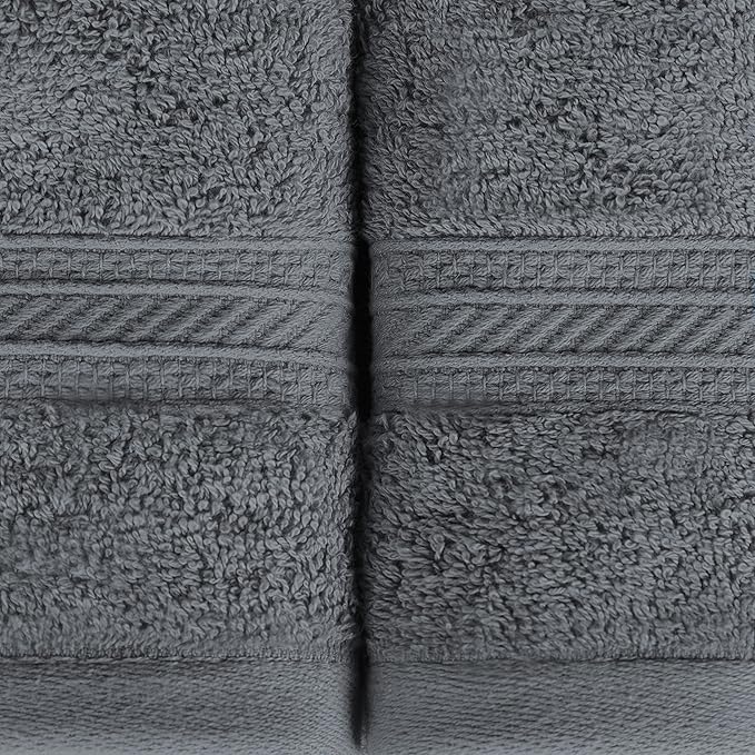 Superior Long Staple 100% Combed Cotton 700GSM 2-Piece Solid Bath Sheet Set for Bathroom, Shower, Kitchen-Super Soft, Plush, Highly Absorbent, Assorted 2-Piece Bath Seets, Grey