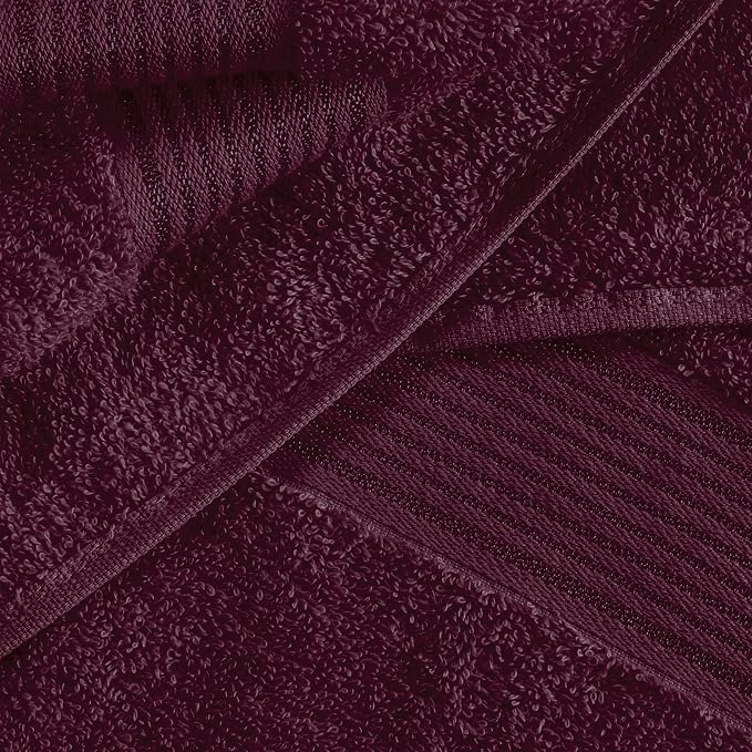 Belizzi Home Ultra Soft 6 Pack Cotton Towel Set, Contains 2 Bath Towels 28x55 inch, 2 Hand Towels 16x24 inch & 2 Wash Coths 12x12 inch, Ideal for Everyday use, Compact & Lightweight - Burgundy Red