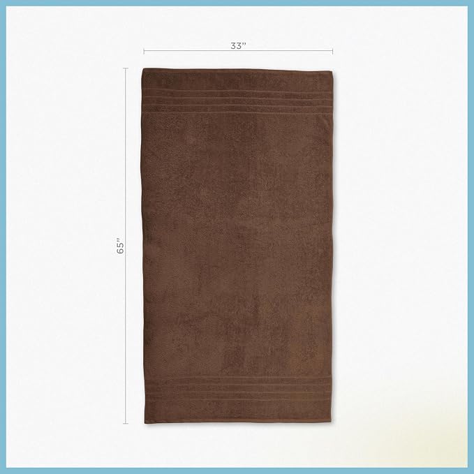 Martex 2-Pack Ultimate Performance Bath Sheet Set, Chocolate, 33" x 65" | 100% Cotton, Extra Large Bath Towels, Super Absorbent, Low-Linting, Supersoft