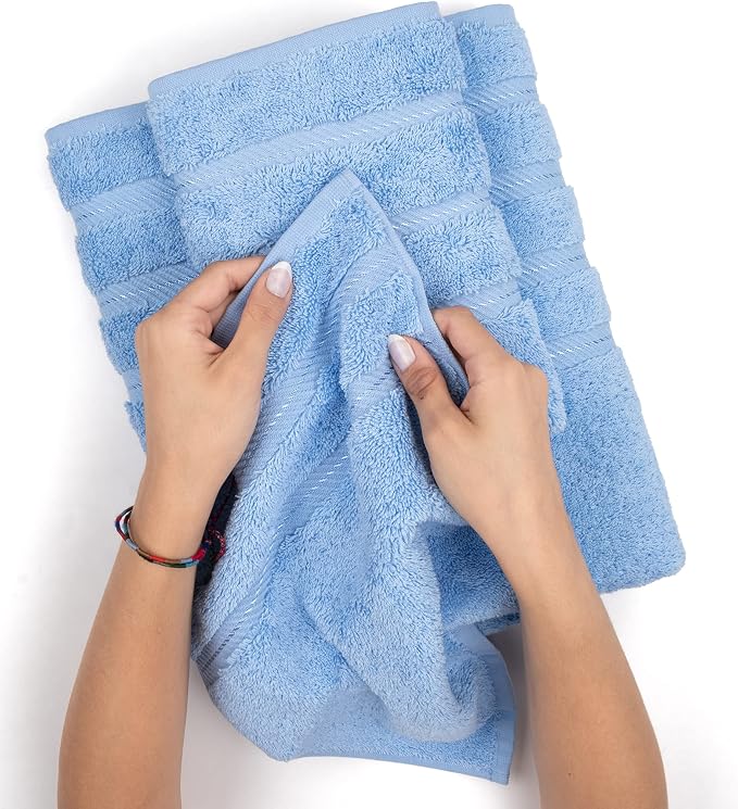 American Soft Linen 100% Cotton Luxury Turkish Towels, 6 Piece Towel Set | Soft Absorbent Quick Dry OEKO Tex Standard 100 Certificated Durable Machine Washable Breathable Premium Hotel Quality
