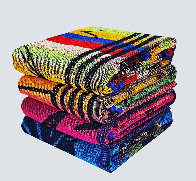 100% Cotton Luxury Bath Towel Set - Soft & Absorbent Quick-Dry Towels for Bathroom, Spa, Beach or Gym - 30"x60" Large Size - Pack of 4 - Plush & Durable Towels - Machine Washable