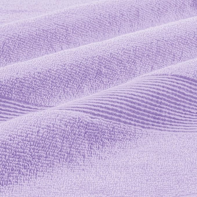 Belizzi Home 4 Pack Bath Towel Set 27x54, 100% Ring Spun Cotton, Ultra Soft Highly Absorbent Machine Washable Hotel Spa Quality Bath Towels for Bathroom, 4 Bath Towels - Purple