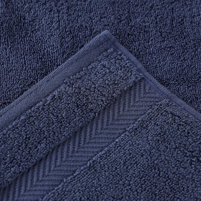 Superior Zero Twist 100% Cotton Bath Sheet Towels, Super Soft, Fluffy and Absorbent, Premium Quality Oversized Bath Sheet Set of 2 - Midnight Blue