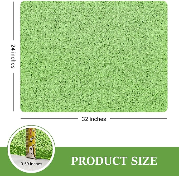 LuxStep Shower Mat Bathtub Mat,24x32 inch, Non-Slip Bath Mat with Drain, Quick Drying PVC Loofah Bathmat for Tub,Shower,Bathroom (Grass Green)
