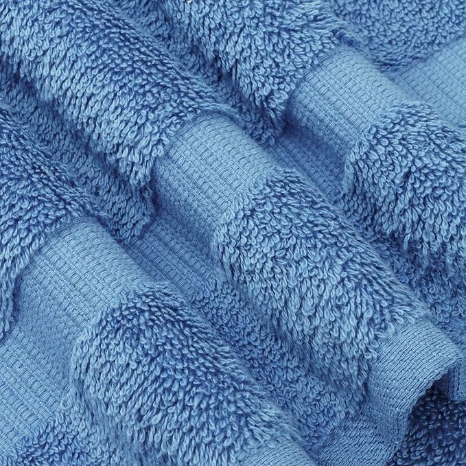 Chakir Turkish Linens 6 Piece Towels Set, 100% Cotton Luxury Turkish Towels for Bathroom, Soft Absorbent Bath Towel Set with 2 Bath Towels 2 Hand Towels 2 Washcloths, Wedgewood