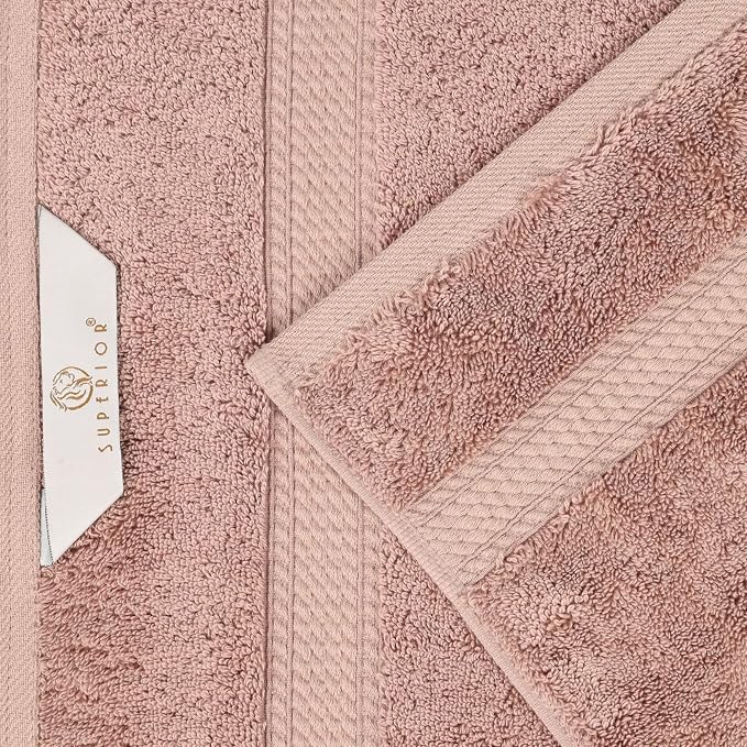 Superior Egyptian Cotton Plush Absorbent, Bath Towel Set of 4, Muted Mauve | Quick Dry, Soft Luxury Towel Set, Bath Essentials for Bathroom, Guest Bath, Spa, 4 Piece Bath, Madeline Towels
