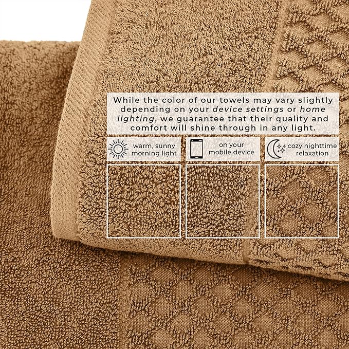Great Bay Home Oversized Bath Sheets - 100% Cotton 2 Pack 68x35 Extra Large Towel - Absorbent, Durable, Quick-Dry Towels for Bathroom (Mocha)