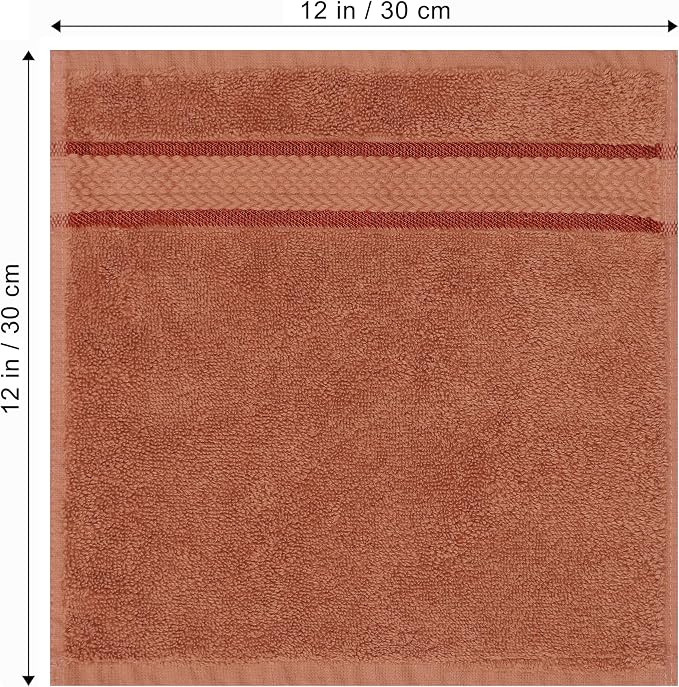COTTON CRAFT Ultra Soft Washcloths - 12 Pack Luxury Washcloths - 100% Cotton Plush Absorbent 580 GSM Face Towels - Machine Washable Quick Dry Durable Wash Cloth Set - Bathroom Spa Gym Skincare - Mocha