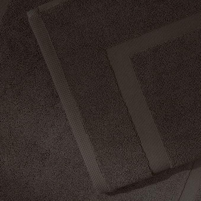 SALBAKOS 100% Turkish Cotton Bath Mat Set 2-Piece - 20x34 inch, Hotel & Spa Collection, Soft, Absorbent, Long Lasting, Durable Bathroom Rugs | Made in Turkey (Chocolate, 2 Bath Mats)