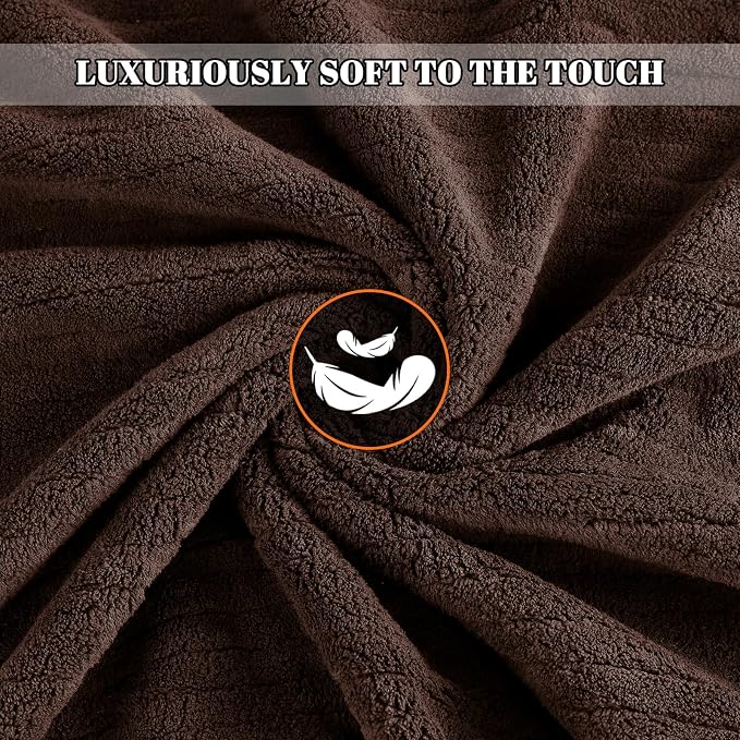 Bath Towels Set of 4 Extra Large 35 x 70 Inches,Luxury Thick High Absorbent and Quick Dry Bath Sheet,Ultra Soft Microfiber,Bathroom,Beach,Yoga,Sport,SPA,Fitness (Brown)