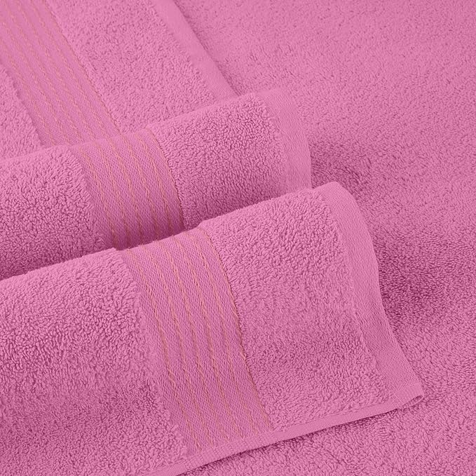 Elegant Comfort Premium Turkish Cotton 2 Pack Bath Towel Set - 27 x 54 inch, Luxurious Hotel Spa Quality 100% Turkish Cotton 2PC Bath Towel Set - Highly Absorbent - Soft Bathroom Towels, Light Pink