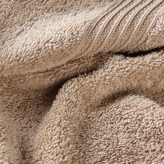 Superior Egyptian Cotton 4-Piece Bath Towel Set for Shower, Bath, Spa, Resort, Hotel, Soft Body Towels, Airbnb Essentials, Apartment, Dorm, Quick Dry, Absorbent, Bathroom Basics, Taupe