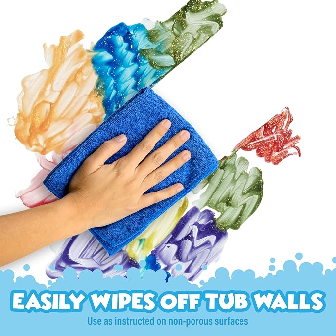 Tub Works® Bath Paint Soap Bath Toy, Shimmer 6 Pack | Non-Toxic | Washable Bathtub Paint for Finger Painting on Tub Walls | Ideal Toddler Bath Toys for Creative Play | Easy to Clean, Fun Paint Soap