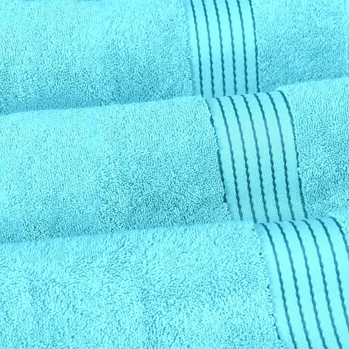 Elegant Comfort Premium Turkish Cotton 2 Pack Bath Towel Set - 27 x 54 inch, Luxurious Hotel Spa Quality 100% Turkish Cotton 2PC Bath Towel Set - Highly Absorbent - Soft Bathroom Towels, Aqua