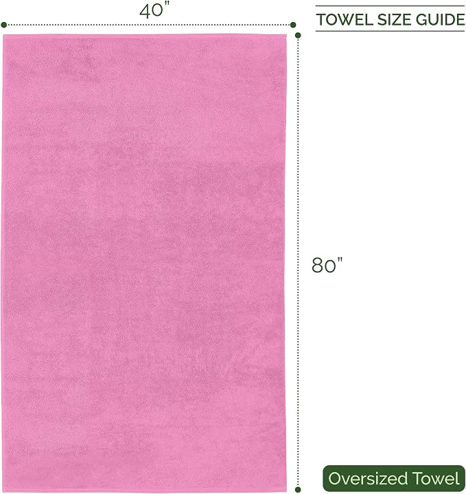 Elegant Comfort Three Line Popcorn Extra Large Luxury Bath Towel - 40" x 80" inch, Premium Hotel Spa Quality 1 Piece Oversized Bath Sheet 100% Turkish Cotton Super Soft Highly Absorbent, Light Pink