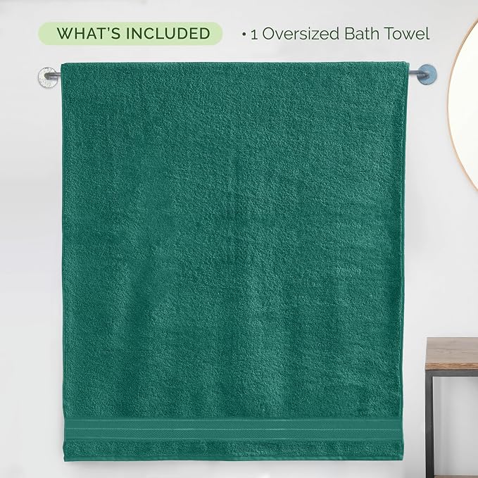 Elegant Comfort Three Line Popcorn Extra Large Luxury Bath Towel - 40" x 80" inch, Premium Hotel Spa Quality 1 Piece Oversized Bath Sheet 100% Turkish Cotton Super Soft Highly Absorbent, Teal Blue