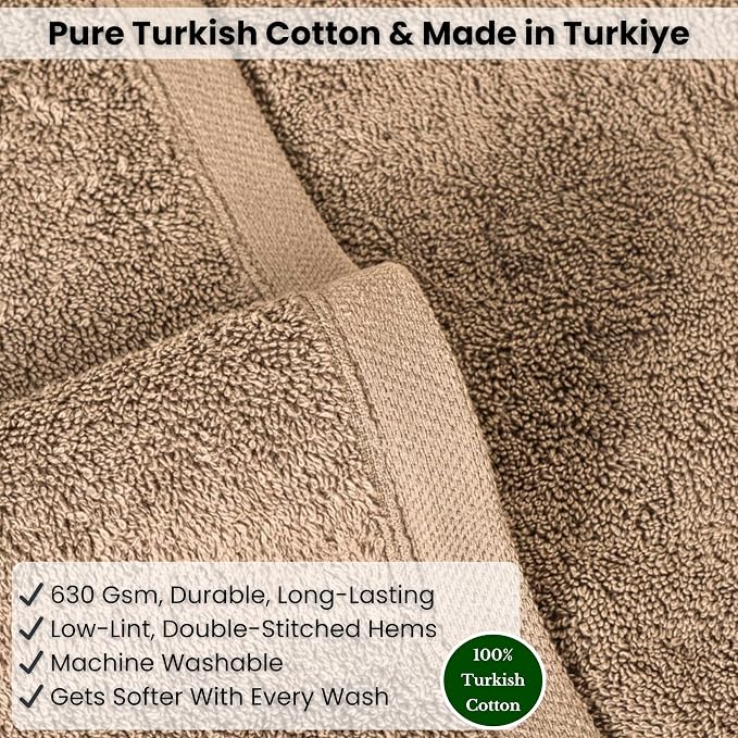 SALBAKOS Luxury 100% Turkish Cotton Bath Sheets 40x80 in Oversized Extra Large Bath Towels Thick Soft Absorbent Turkish Towel for Spa Beach (Pack of 1) (Taupe, Jumbo Bath Sheet)