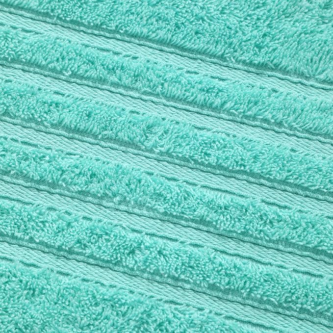 Aibaser Towels - Premium 100% Cotton Bath Towels Set (27 x 54 inches), Lightweight and High Absorbency Quick Drying (Light Green)