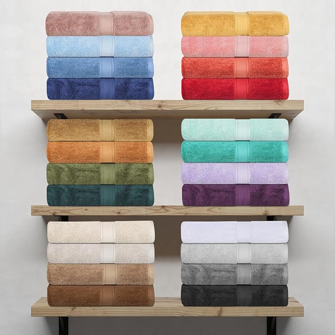 SUPERIOR Egyptian Cotton Ultra Plush & Absorbent, 6 Piece Set, Chocolate | Quick Dry, Soft Luxury Towel Set, Bath Essentials, Guest Bath, Spa, 2 Bath, 2 Hand, 2 Face Towels, Madeline Towels