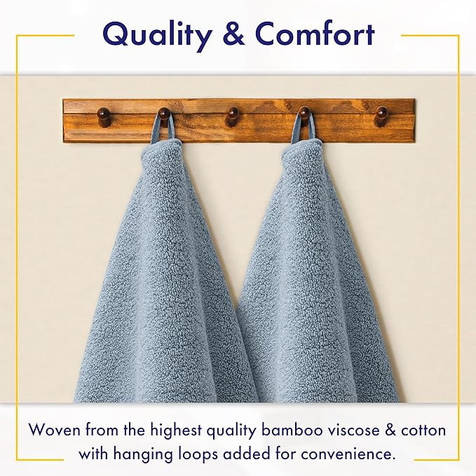 Alusa Home Ultra Soft & Plush Viscose from Bamboo Bath Sheets - 700 GSM Pack of 2 - Extra Large 70x35 in - Super Absorbent & Quick Drying (Chambray)