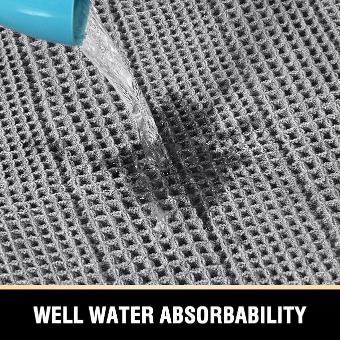 H.VERSAILTEX Upgraded Waffle Bath Mat Super Absorbent Non Slip Bath Rugs for Beside Tub, 20" x 32", Dove