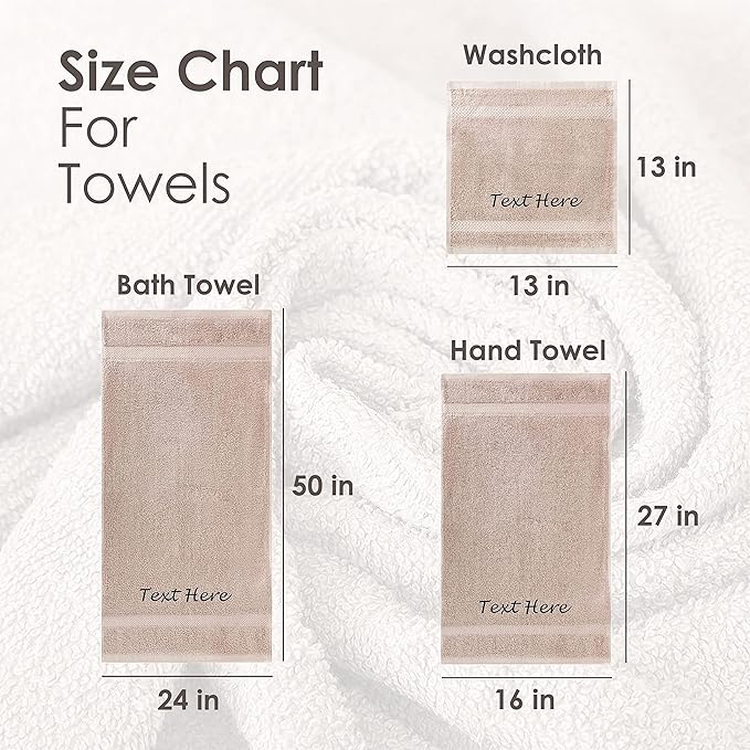 Personalized Passion 2-Pack Towels Set with Embroidered Text - Highly Absorbent & Super Soft Turkish Cotton Bath Sheets for Spa, Gym, Pool and Hotels - 24"x50" Large Bath Towels - Purple