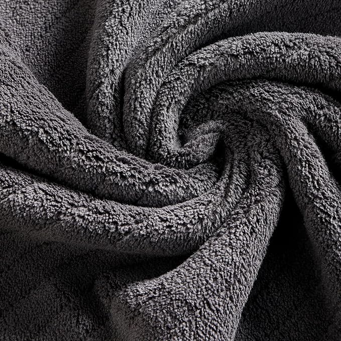 YTYC 39x78 Bath Sheets Extra Large Bath Towels for Adults Super Soft Absorbent Microfiber Oversized Bathroom Towels - Charcoal Grey,2 PCS