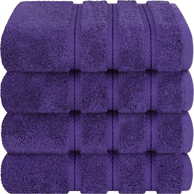 American Soft Linen 100% Cotton Luxury Turkish Towels, 4 PC Hand Towel Set | Soft Absorbent Quick Dry OEKO Tex Standard 100 Certificated Durable Machine Washable Breathable Premium Hotel Quality