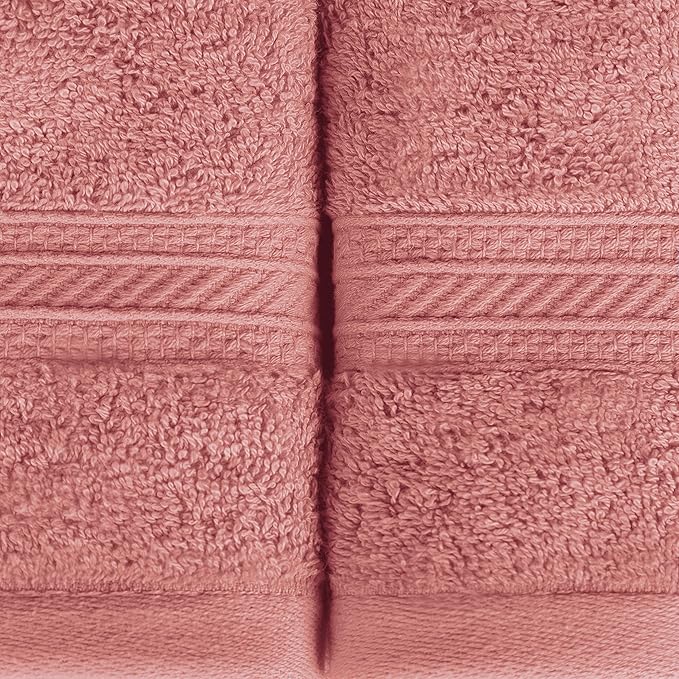Superior Long Staple 100% Combed Cotton 700GSM 2-Piece Solid Bath Sheet Set for Bathroom, Shower, Kitchen-Super Soft, Plush, Highly Absorbent, Assorted 2-Piece Bath Seets, Blush