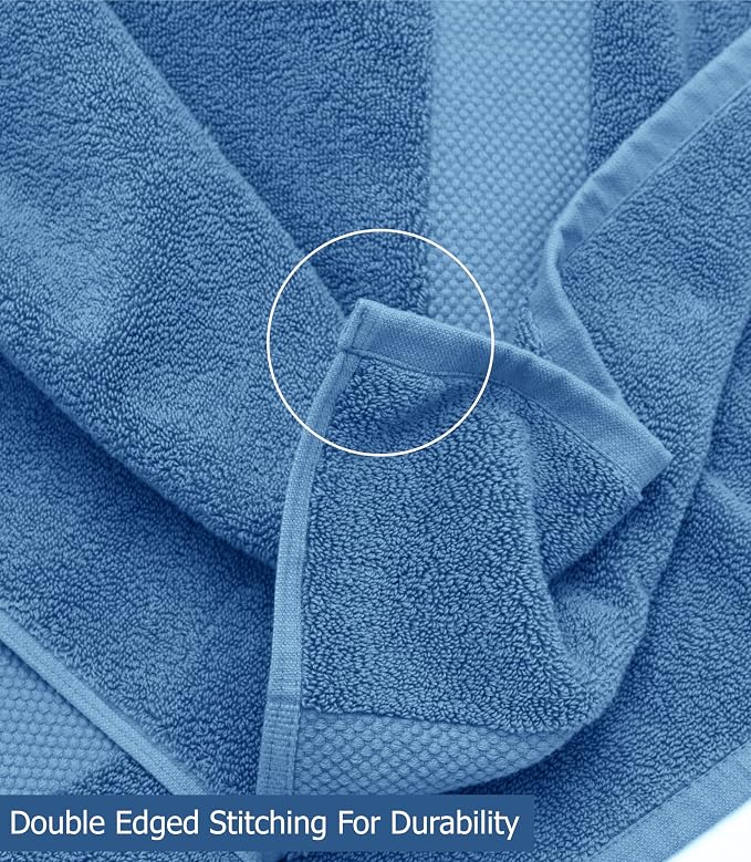COTTON CRAFT Hotel Spa Luxury Bath Sheet - 2 Pack Oversized Extra Large 40 x 80 Towels - Heavyweight 700 GSM Pure 2 Ply Ringspun Cotton - Soft Absorbent Everyday Use Easy Care Bath Towel Set - Blue