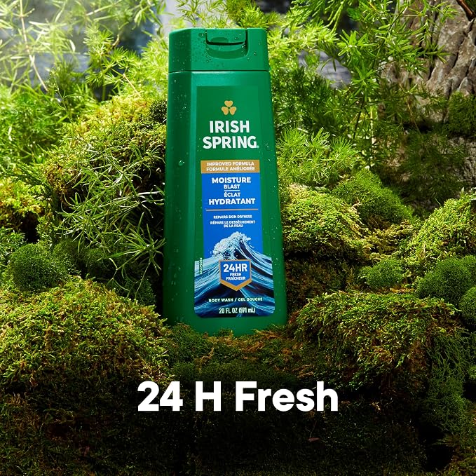 Irish Spring Moisture Blast Body Wash for Men, 20 Fl Oz (Pack of 2)