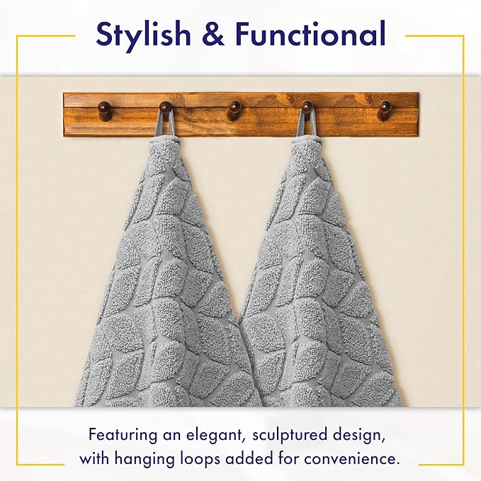 Alusa Home Ultra Soft & Stylish 700 GSM Luxury Bath Towels - 100% Zero-Twist, Long-Staple Cotton - Remarkably Absorbent & Quick Drying - 6 Piece Towel Set (Pewter Grey)