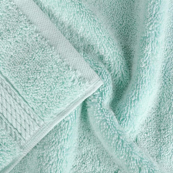 SUPERIOR Egyptian Cotton Ultra Plush & Absorbent, 8 Piece Set, Sea Foam | Quick Dry, Soft Luxury Towel Set, Bath Essentials, Guest Bath, Spa, 2 Bath, 2 Hand, 4 Face Towels, Madeline Towels