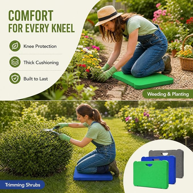 ZENFUN 3 Pack Kneeling Mats, Heavy Duty Thick Foam Kneeling Pad, Shock Absorbent Pads, High Density Premium Kneeling Pads for Yoga Exercise, Foam Kneeler Mat Garden Cushions, Water Proof