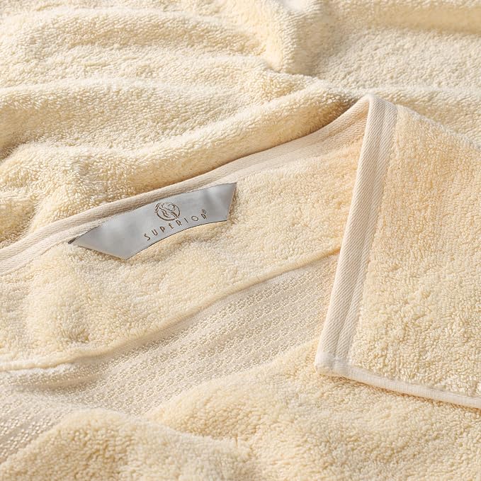 Superior Egyptian Cotton 8-Piece Towel Set, Assorted Towels for Home Bathroom, Guest Bath Decor Essentials, Includes 2 Bath, 4 Hand, 2 Face Towels/Washcloths, Quick Dry, Absorbent, Canary