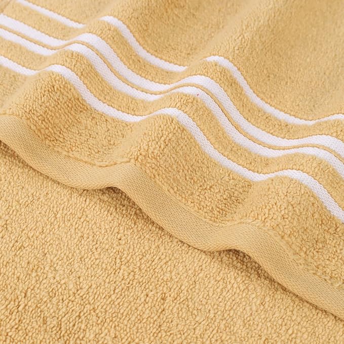 Superior Cotton 3 Piece Towel Set, Includes 1 Bath, 1 Hand, 1 Washcloth/Face Towel, Quick Dry, Home Essentials, Shower, Spa, Luxury Plush Soft Absorbent Towels, Zero Twist, Solid, Gold