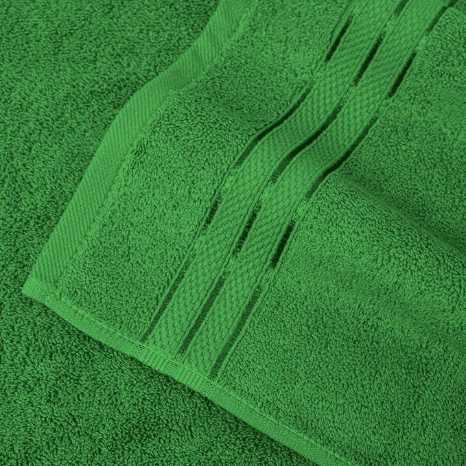 Elegant Comfort Three Line Popcorn Towel Set for Bathroom 35 x 70 inches, Premium Hotel Quality 1-PACK Jumbo Towels, 100% Turkish Cotton,Soft and Durable, Quick Dry and Highly Absorbent, Emerald Green