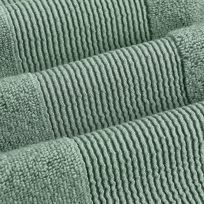 Modern Threads Air Cloud 18-Piece Towel Set - 100% Zero-Twist Cotton, 500 GSM, Quick Dry & Plush, Eucalyptus