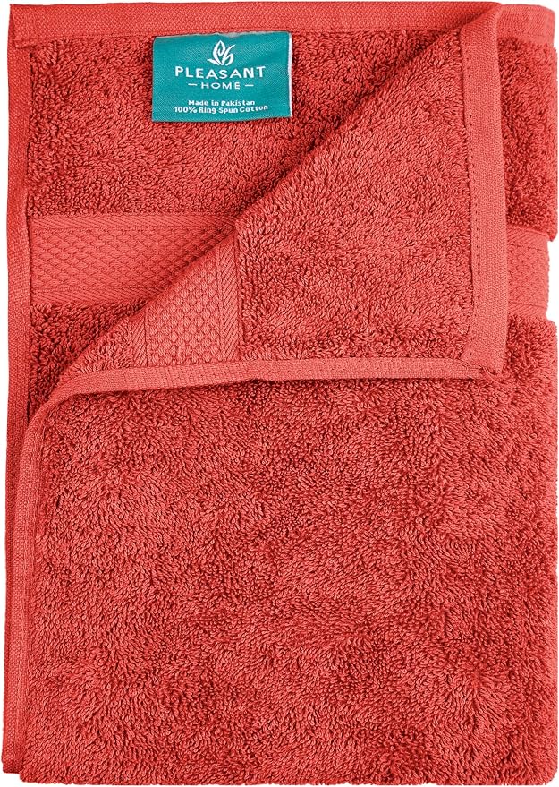 Pleasant Home Bath Towels Set of 6 (24” x 50”) 100% Cotton, 515 GSM | Lightweight, Soft & Highly Absorbent Luxury Towels for Bathroom | for Gym, Pool & Spa | 6 Pack, Red