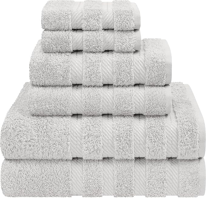 American Soft Linen 100% Cotton Luxury Turkish Towels, 6 Piece Towel Set | Soft Absorbent Quick Dry OEKO Tex Standard 100 Certificated Durable Machine Washable Breathable Premium Hotel Quality