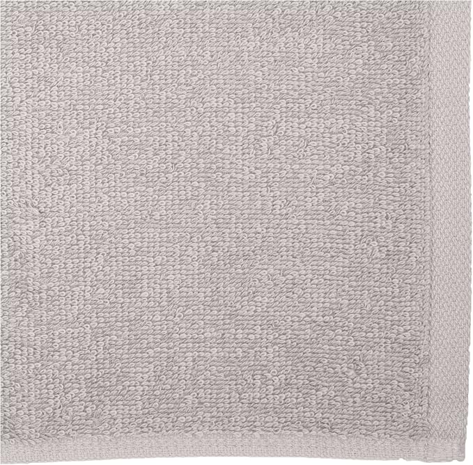 Amazon Basics Fast Drying Cotton Washcloths for Bathroom, Machine Washable, Extra Absorbent, 12 x 12 in, Gray, (Pack of 144)