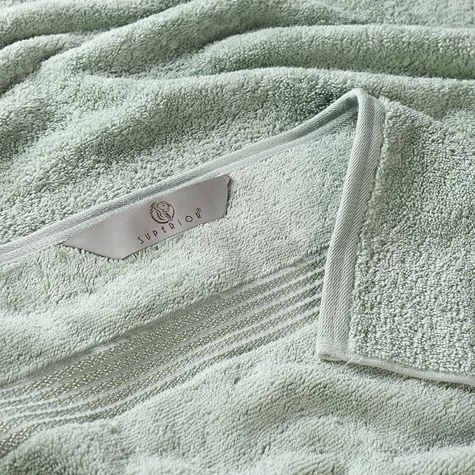 Superior Egyptian Cotton 9-Piece Towel Set, Assorted Towels for Home Bathroom, Guest Bath Decor Essentials, Includes 3 Bath, 3 Hand, 3 Face Towels/Washcloths, Quick Dry, Absorbent - Sage
