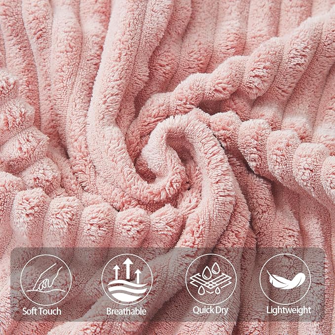 Oversized Bath Sheets 40x80 Inches Extra Large Bath Towels for Adults Super Soft Quick Dry Highly Absobent Microfiber Shower Towels for Bathroom, Pool, Gym, Yoga Towel (Pink, 2Piece)